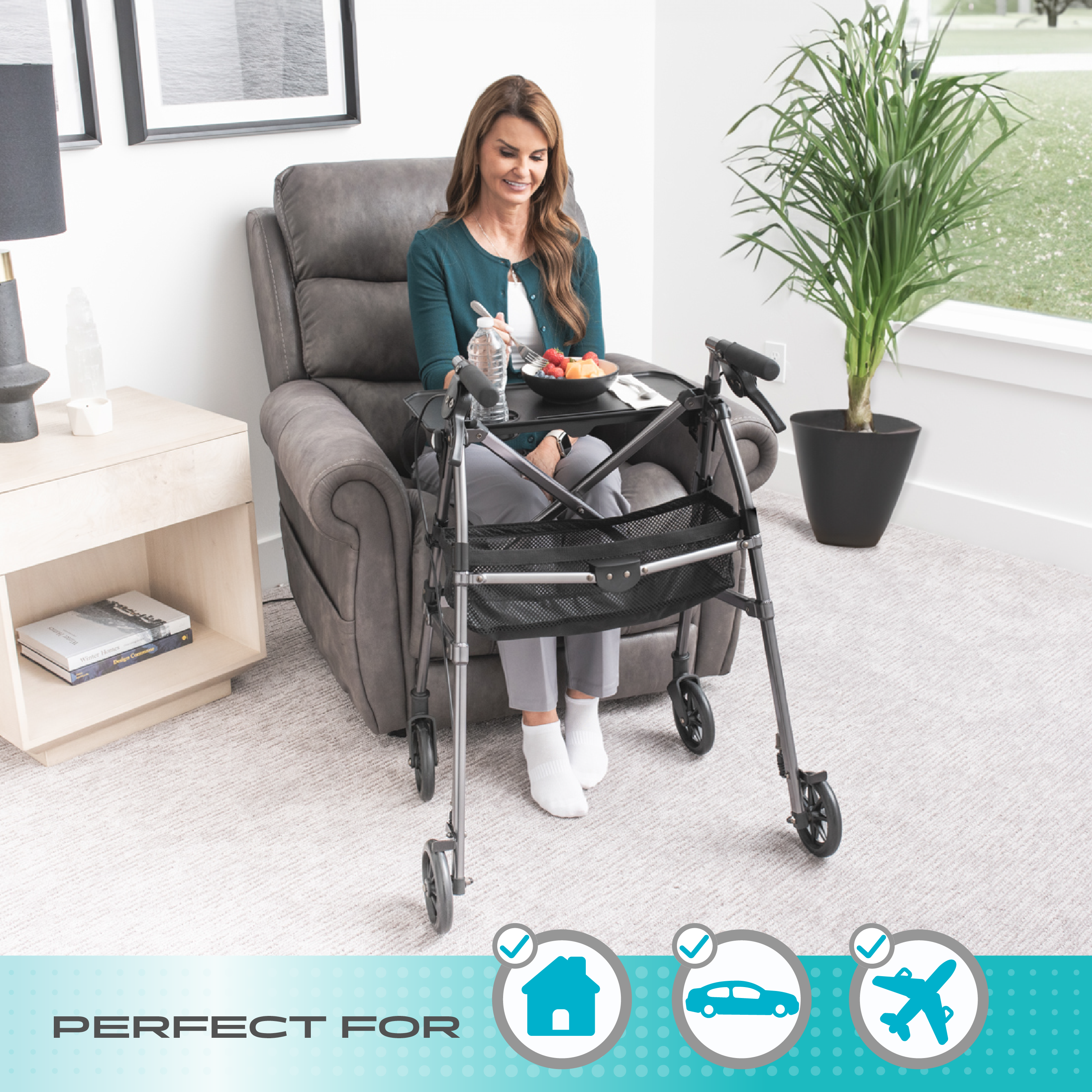 Wonder Indoor Rollator with Tray